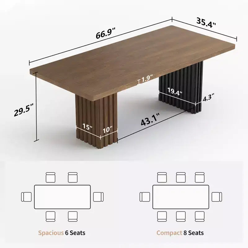 Gaoyangjiaju Table à manger moderne de 180 cm pour 6 à 8 personnes