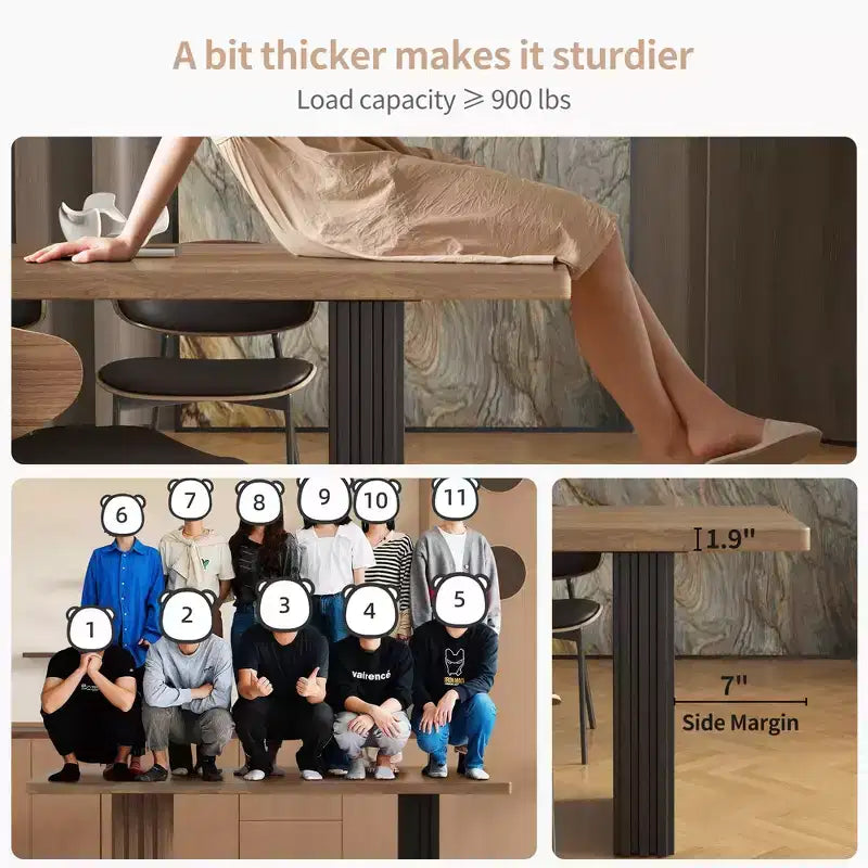 Gaoyangjiaju Table à manger moderne de 180 cm pour 6 à 8 personnes