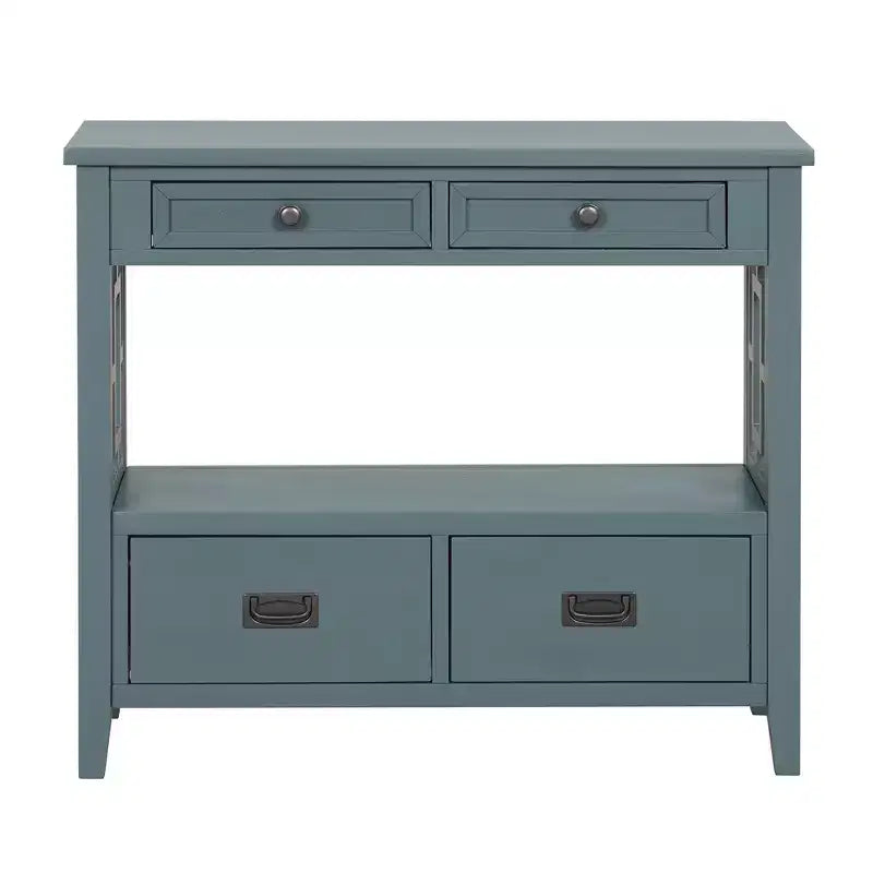 Bahut de 91 cm, meuble de rangement avec 4 tiroirs et 1 étagère ouverte, armoire de rangement pour salon, salle à manger, cuisine