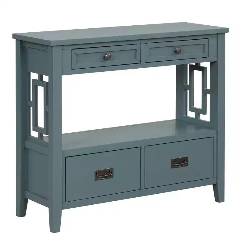 Bahut de 91 cm, meuble de rangement avec 4 tiroirs et 1 étagère ouverte, armoire de rangement pour salon, salle à manger, cuisine