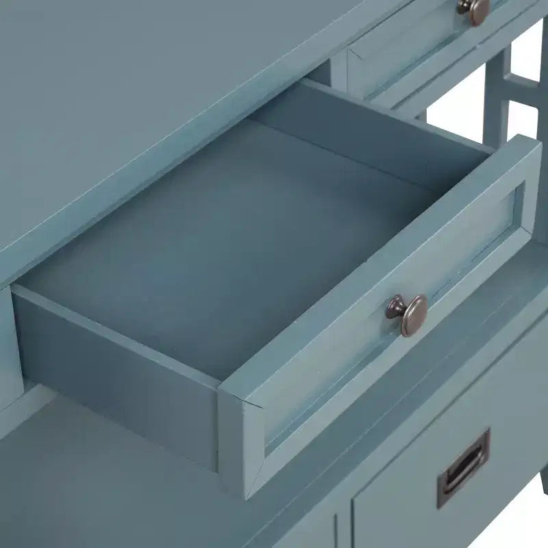 Bahut de 91 cm, meuble de rangement avec 4 tiroirs et 1 étagère ouverte, armoire de rangement pour salon, salle à manger, cuisine