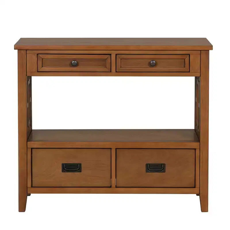 Bahut de 91 cm, meuble de rangement avec 4 tiroirs et 1 étagère ouverte, armoire de rangement pour salon, salle à manger, cuisine