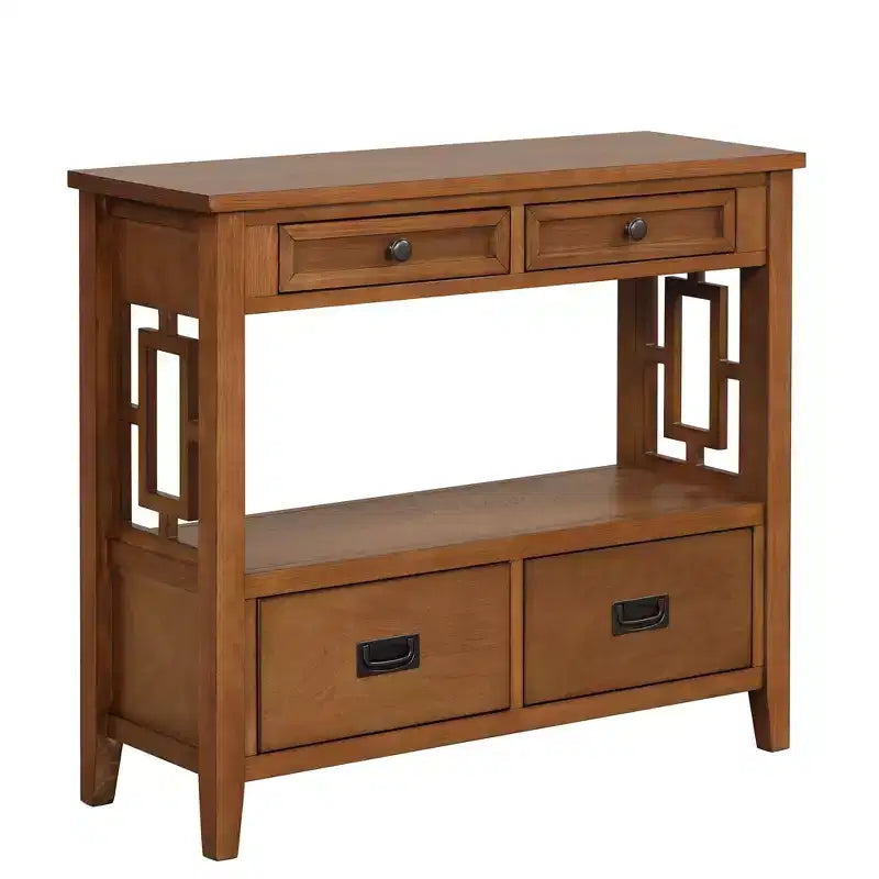 Bahut de 91 cm, meuble de rangement avec 4 tiroirs et 1 étagère ouverte, armoire de rangement pour salon, salle à manger, cuisine