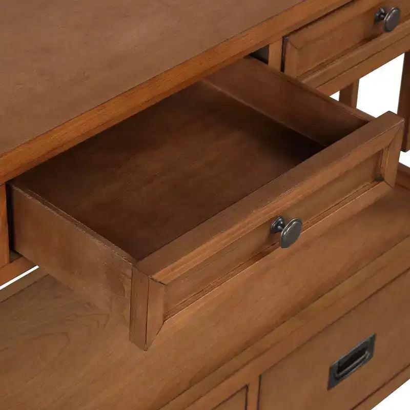Bahut de 91 cm, meuble de rangement avec 4 tiroirs et 1 étagère ouverte, armoire de rangement pour salon, salle à manger, cuisine