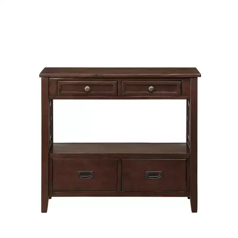 Bahut de 91 cm, meuble de rangement avec 4 tiroirs et 1 étagère ouverte, armoire de rangement pour salon, salle à manger, cuisine