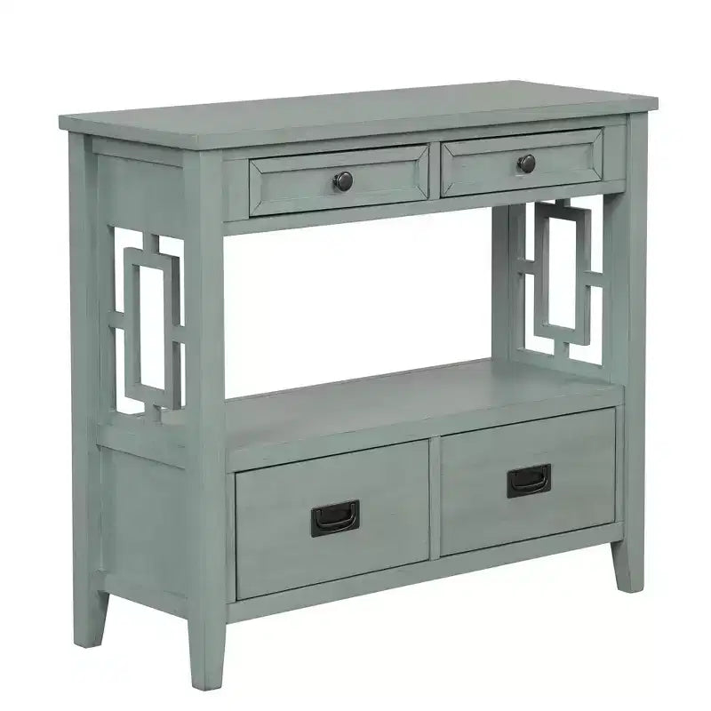 Bahut de 91 cm, meuble de rangement avec 4 tiroirs et 1 étagère ouverte, armoire de rangement pour salon, salle à manger, cuisine