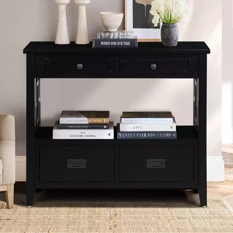 36in Sideboard Cabinet, Bufft Cabinet with 4 Drawers and 1 Open Shelf, Storage Cabinet for Living Room, Dining Room, Kitchen