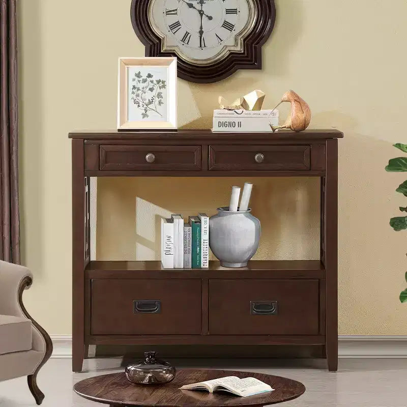 36in Sideboard Cabinet, Bufft Cabinet with 4 Drawers and 1 Open Shelf, Storage Cabinet for Living Room, Dining Room, Kitchen