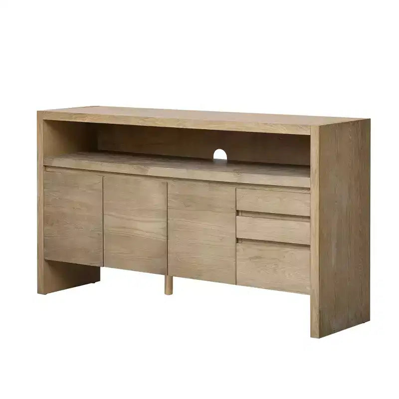 Buffet bahut de 152 cm avec 3 portes et 3 tiroirs, meuble de rangement pour salon, salle à manger, cuisine