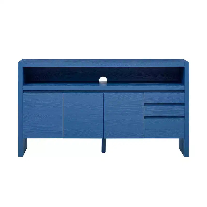 Buffet bahut de 152 cm avec 3 portes et 3 tiroirs, meuble de rangement pour salon, salle à manger, cuisine