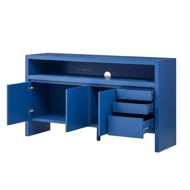 Buffet bahut de 152 cm avec 3 portes et 3 tiroirs, meuble de rangement pour salon, salle à manger, cuisine