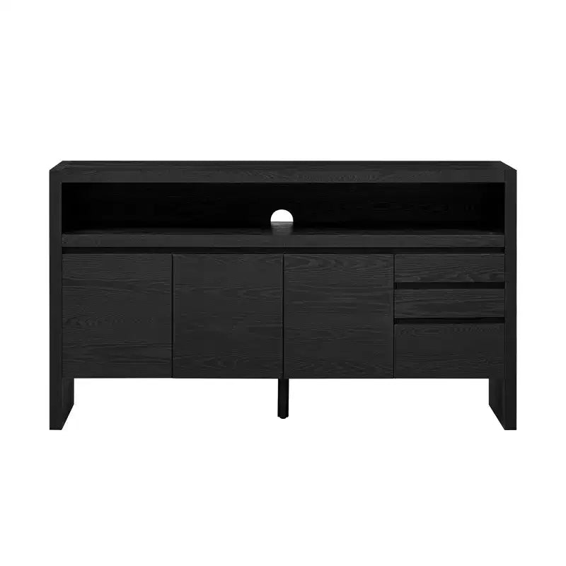 Buffet bahut de 152 cm avec 3 portes et 3 tiroirs, meuble de rangement pour salon, salle à manger, cuisine