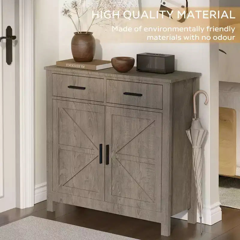 Farmhouse Sideboard Cabinet, Buffet Cabinet with 2 Doors and 2 Drawers, Storage Cabinet for Living Room, Dining Room, Kitchen