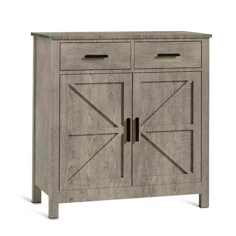 Buffet de ferme, meuble de rangement avec 2 portes et 2 tiroirs, pour salon, salle à manger ou cuisine