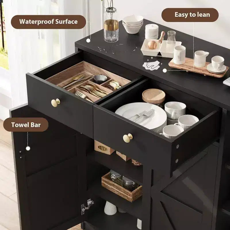 Shoe Storage Cabinet with Doors and Drawers, 42 inch Tall Shoe Organizer with 3 Adjustable Shelves and Stable Base, 4-Tier Shoes Rack