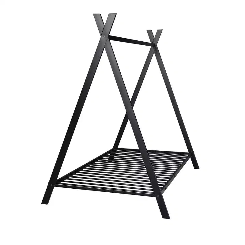 Twin Size House Bed, Tent Metal Bed Frame, Floor Play House Bed with Slat for Kids, Girls, Boys, No Box Spring Needed