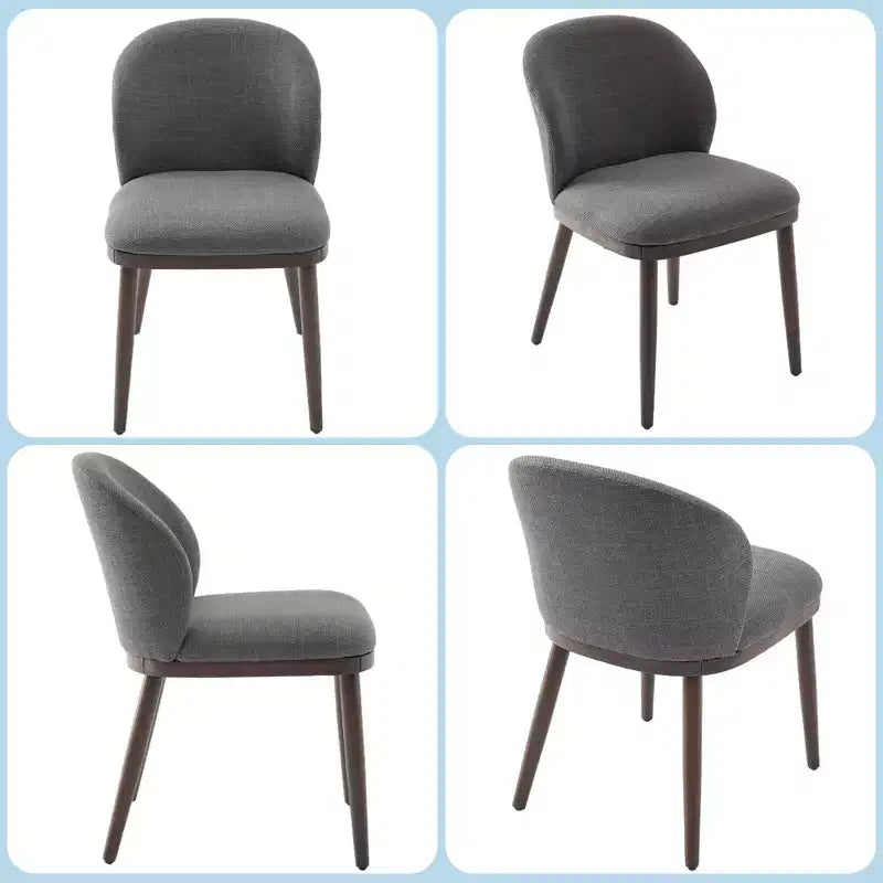 Lot de deux chaises de salle à manger, assises rembourrées, pieds en bois, design ergonomique, capacité de poids de 120 kg, idéales pour les salles à manger.
