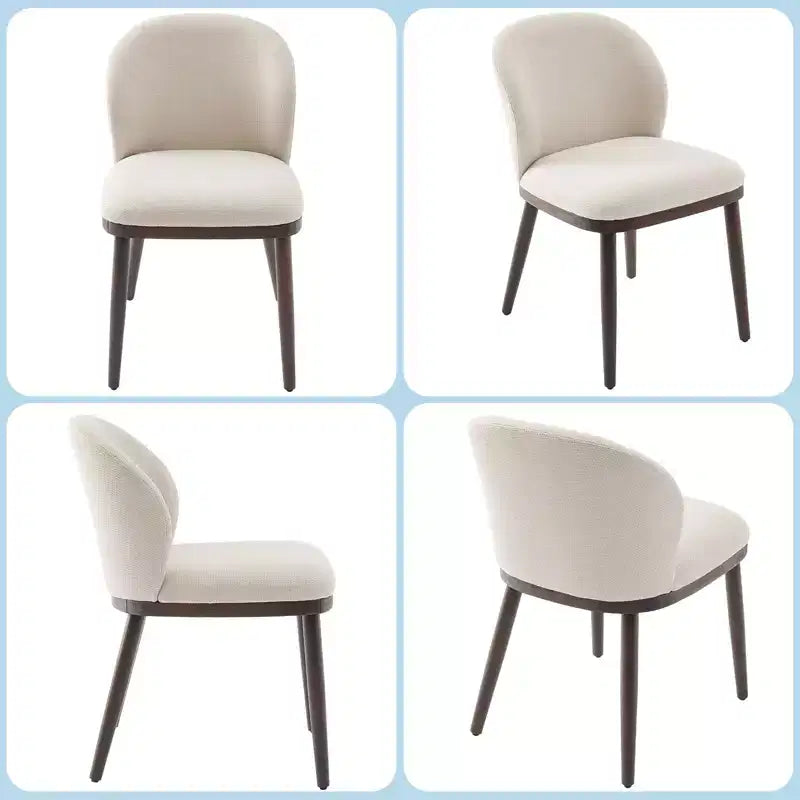 Lot de deux chaises de salle à manger, assises rembourrées, pieds en bois, design ergonomique, capacité de poids de 120 kg, idéales pour les salles à manger.