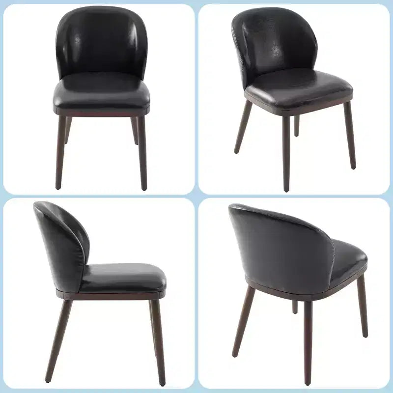 Lot de deux chaises de salle à manger, assises rembourrées, pieds en bois, design ergonomique, capacité de poids de 120 kg, idéales pour les salles à manger.