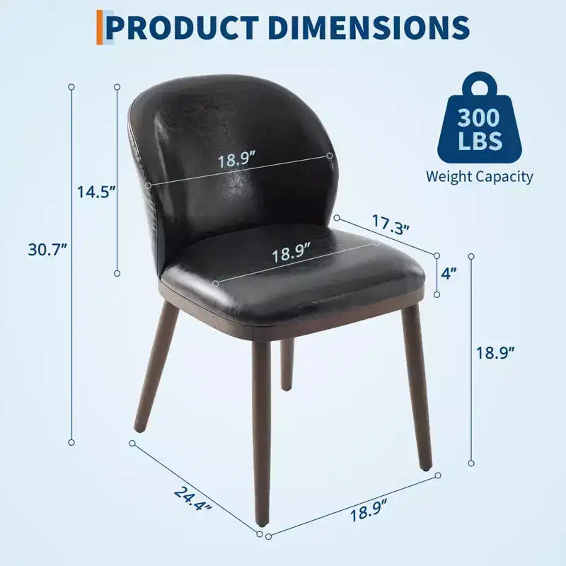 Lot de deux chaises de salle à manger, assises rembourrées, pieds en bois, design ergonomique, capacité de poids de 120 kg, idéales pour les salles à manger.