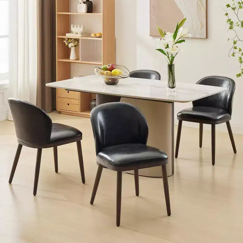Lot de deux chaises de salle à manger, assises rembourrées, pieds en bois, design ergonomique, capacité de poids de 120 kg, idéales pour les salles à manger.