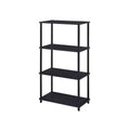 HomeStock 71 H. Black MDF (Medium-Density Fiberboard) Vertical Bookshelves 5 with Tier Shelves