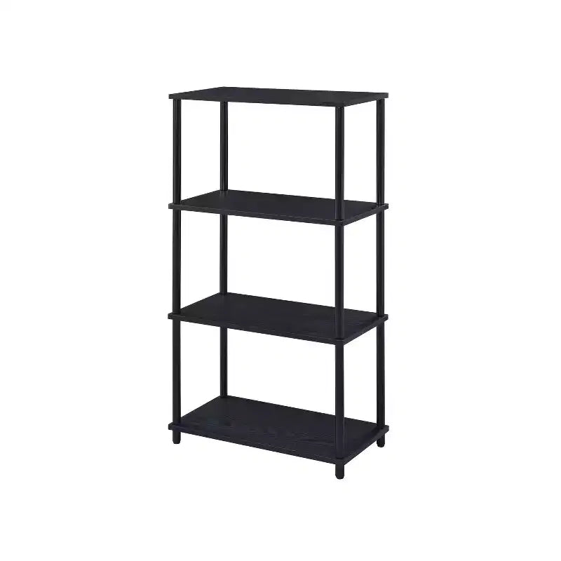 HomeStock 71 H. Black MDF (Medium-Density Fiberboard) Vertical Bookshelves 5 with Tier Shelves