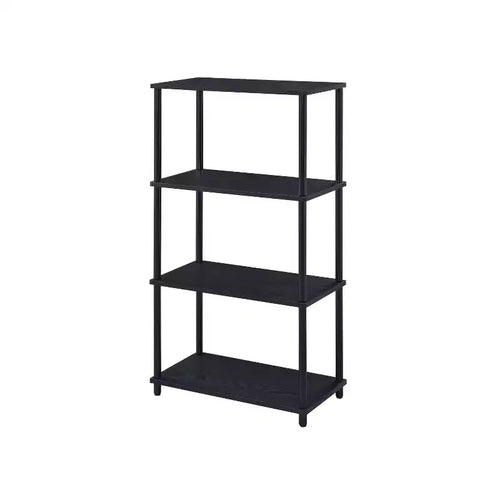 HomeStock 71 H. Black MDF (Medium-Density Fiberboard) Vertical Bookshelves 5 with Tier Shelves