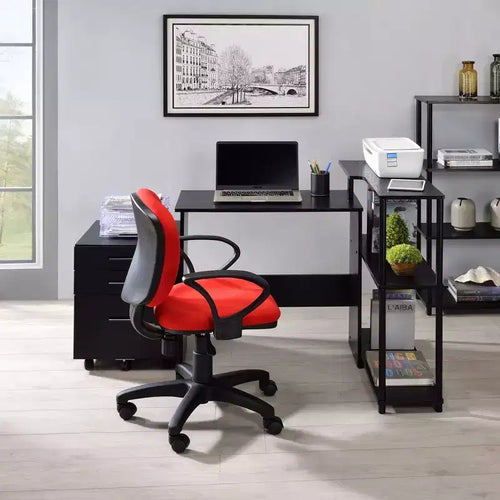 71 H. Étagères verticales en MDF (panneaux de fibres à densité moyenne) noir, 5 tablettes