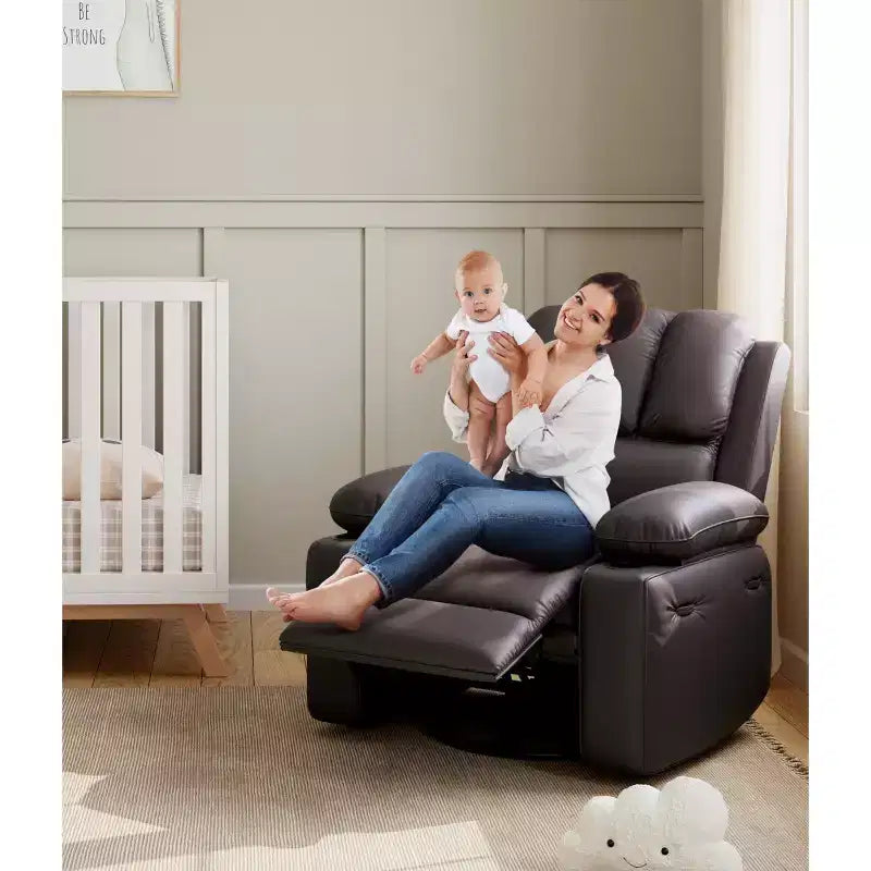 Fauteuil inclinable manuel surdimensionné avec vibrations apaisantes et chaleur lombaire, fauteuil large avec porte-gobelets pour le salon