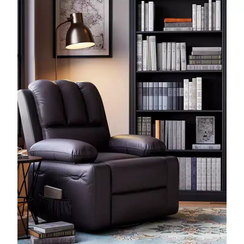 Fauteuil inclinable manuel surdimensionné avec vibrations apaisantes et chaleur lombaire, fauteuil large avec porte-gobelets pour le salon