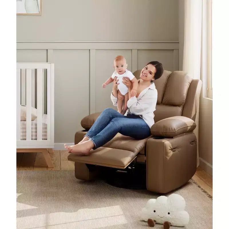 Fauteuil inclinable manuel surdimensionné avec vibrations apaisantes et chaleur lombaire, fauteuil large avec porte-gobelets pour le salon