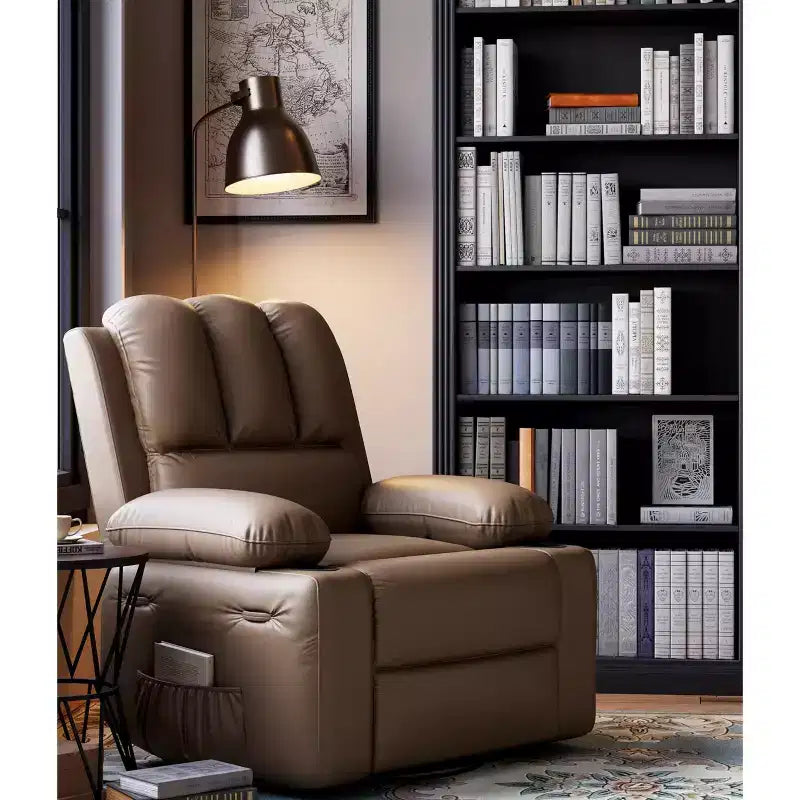 Fauteuil inclinable manuel surdimensionné avec vibrations apaisantes et chaleur lombaire, fauteuil large avec porte-gobelets pour le salon