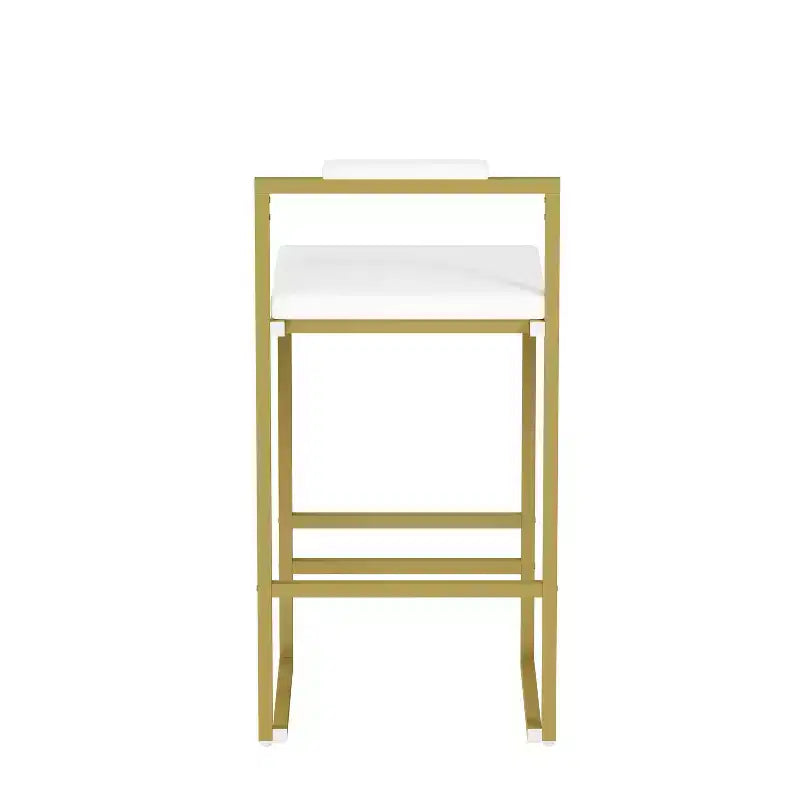 Lot de 2 tabourets de bar en velours rembourrés, tabourets de comptoir de cuisine modernes à hauteur de comptoir avec assise carrée pour îlot de cuisine, salle à manger