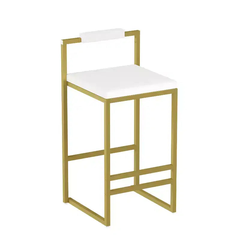 Lot de 2 tabourets de bar en velours rembourrés, tabourets de comptoir de cuisine modernes à hauteur de comptoir avec assise carrée pour îlot de cuisine, salle à manger
