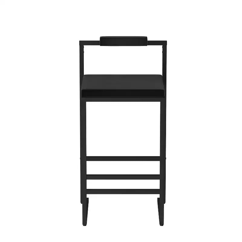Lot de 2 tabourets de bar en velours rembourrés, tabourets de comptoir de cuisine modernes à hauteur de comptoir avec assise carrée pour îlot de cuisine, salle à manger