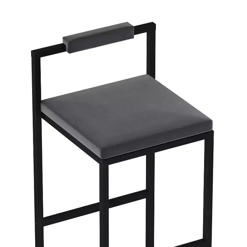 Lot de 2 tabourets de bar en velours rembourrés, tabourets de comptoir de cuisine modernes à hauteur de comptoir avec assise carrée pour îlot de cuisine, salle à manger
