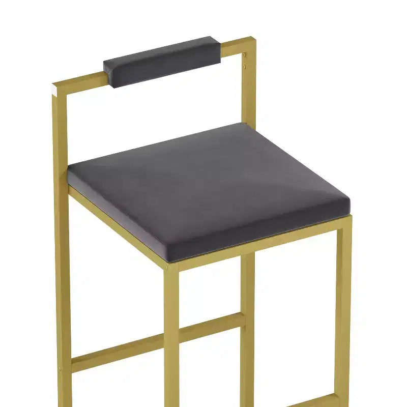 Lot de 2 tabourets de bar en velours rembourrés, tabourets de comptoir de cuisine modernes à hauteur de comptoir avec assise carrée pour îlot de cuisine, salle à manger