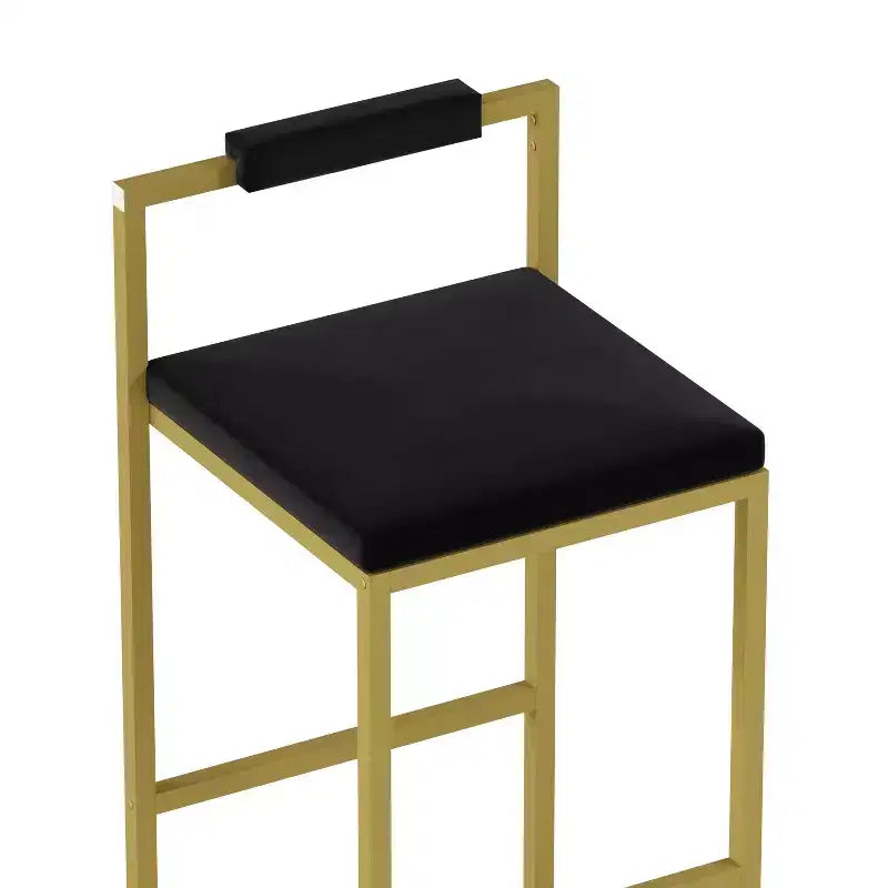 Lot de 2 tabourets de bar en velours rembourrés, tabourets de comptoir de cuisine modernes à hauteur de comptoir avec assise carrée pour îlot de cuisine, salle à manger
