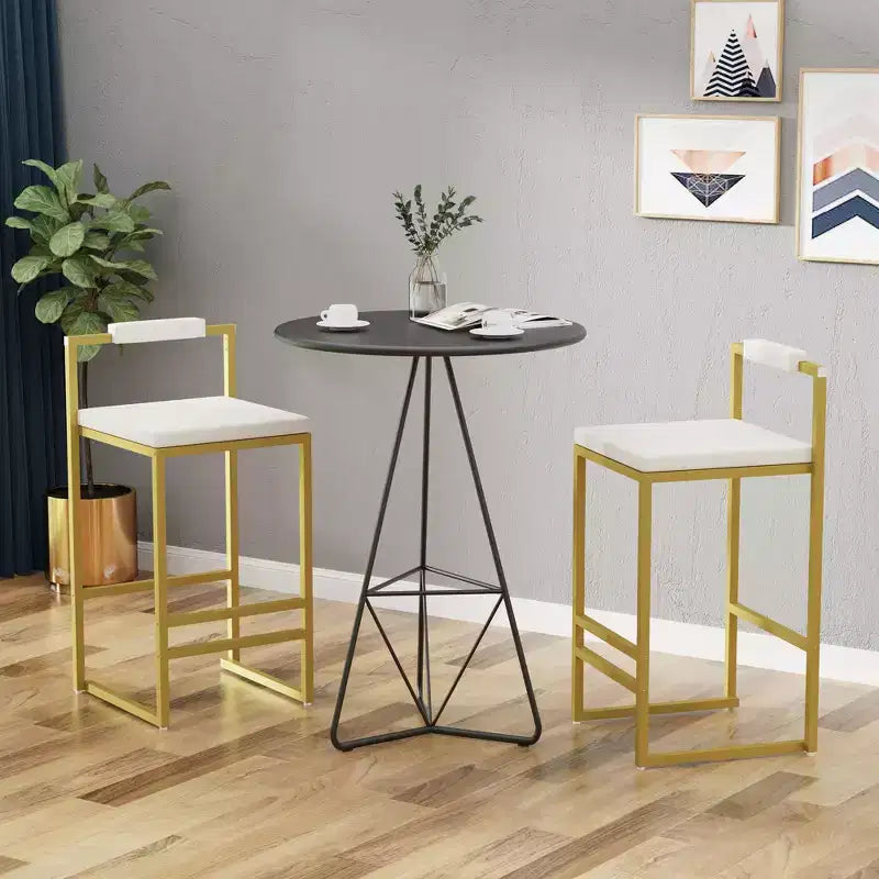 Lot de 2 tabourets de bar en velours rembourrés, tabourets de comptoir de cuisine modernes à hauteur de comptoir avec assise carrée pour îlot de cuisine, salle à manger