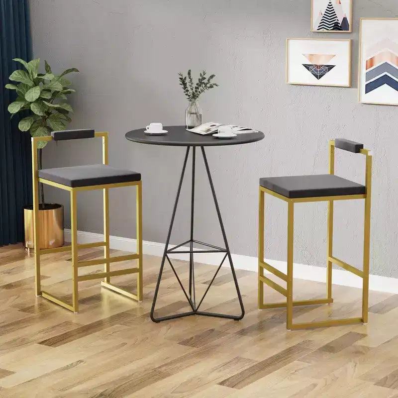 Upholstered Velvet Bar Stools Set of 2, Modern Kitchen Counter Height Stools with Square Seat for Kitchen Island, Dining Room