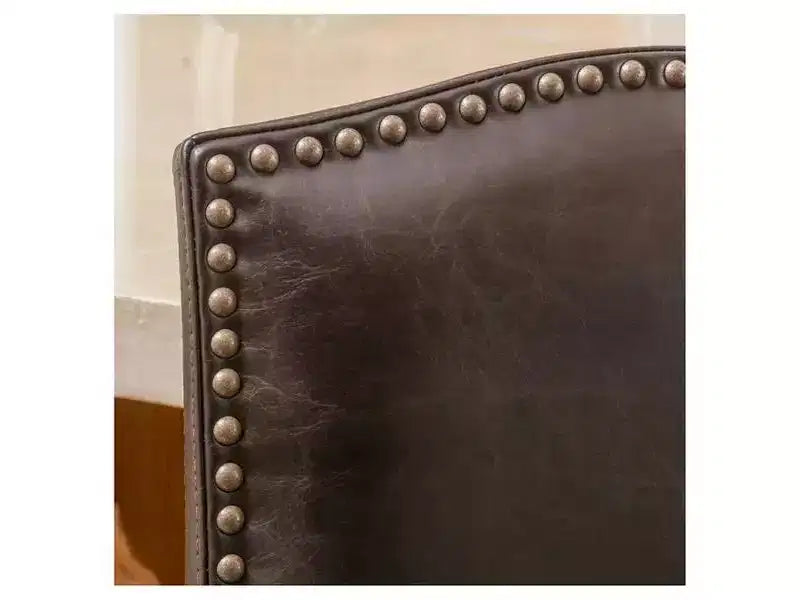 Tabourets de bar modernes minimalistes de hauteur comptoir, lot de 2, en similicuir PU avec dossier en hévéa