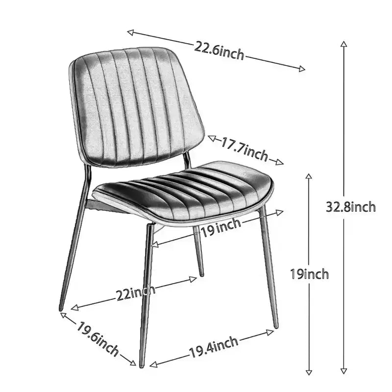Chaise de salle à manger capitonnée Mid-Century Modern avec dossier incurvé et pieds en métal, sièges de cuisine et de salle à manger