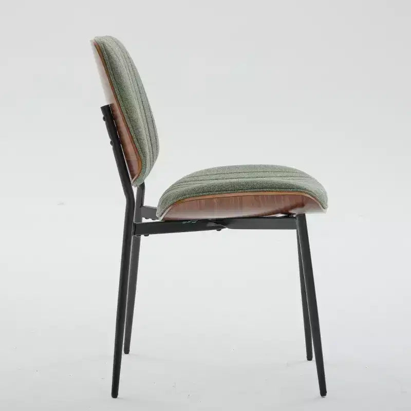 Chaise de salle à manger capitonnée Mid-Century Modern avec dossier incurvé et pieds en métal, sièges de cuisine et de salle à manger