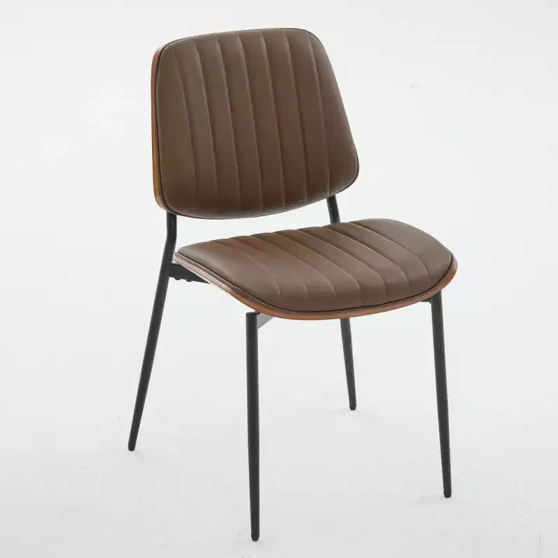 Chaise de salle à manger capitonnée Mid-Century Modern avec dossier incurvé et pieds en métal, sièges de cuisine et de salle à manger