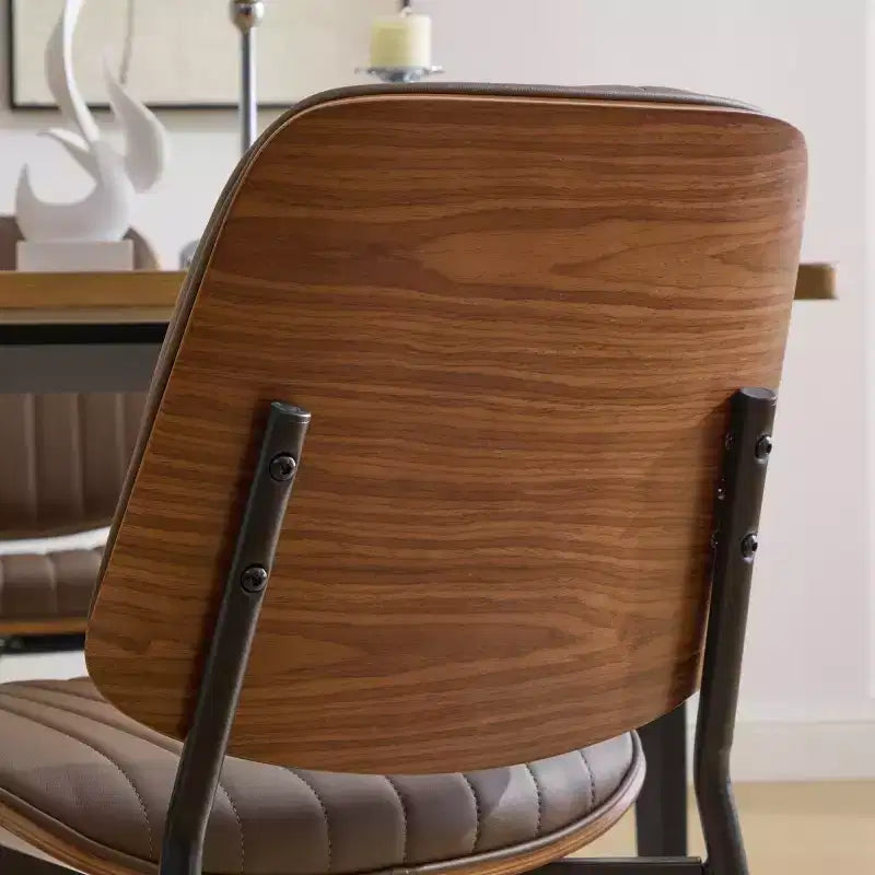Chaise de salle à manger capitonnée Mid-Century Modern avec dossier incurvé et pieds en métal, sièges de cuisine et de salle à manger
