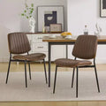 Mid-Century Modern Upholstered Dining Chair with Curved Backrest and Metal Legs, Kitchen & Dining Seating-Panipeachy