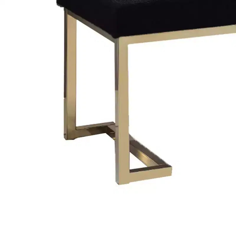 Ottoman, Black Fabric & Gold