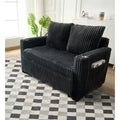 MAYEERTY Sleeper Sofa Couch Pull Out Bed Modern Corduroy Convertible Sofa Bed Loveseat Sofa with Pillows Side Pockets for Living Room Gray