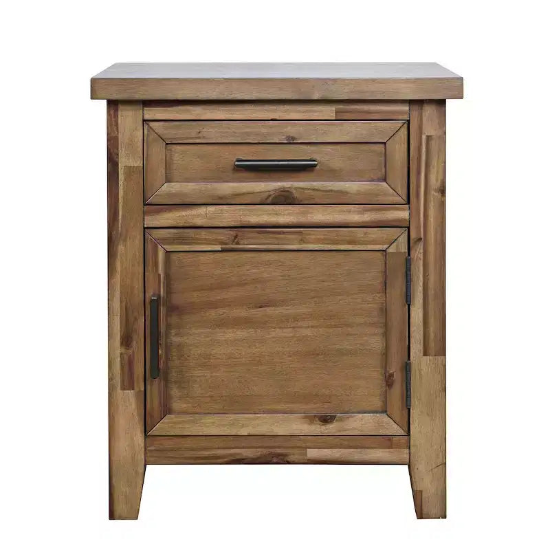 Jofran,Claremont Transitional Rustic Wood Accent End Table with Storage